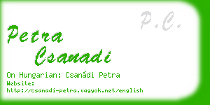 petra csanadi business card